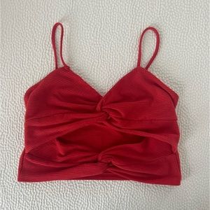 Blue Buttercup twist front crop top